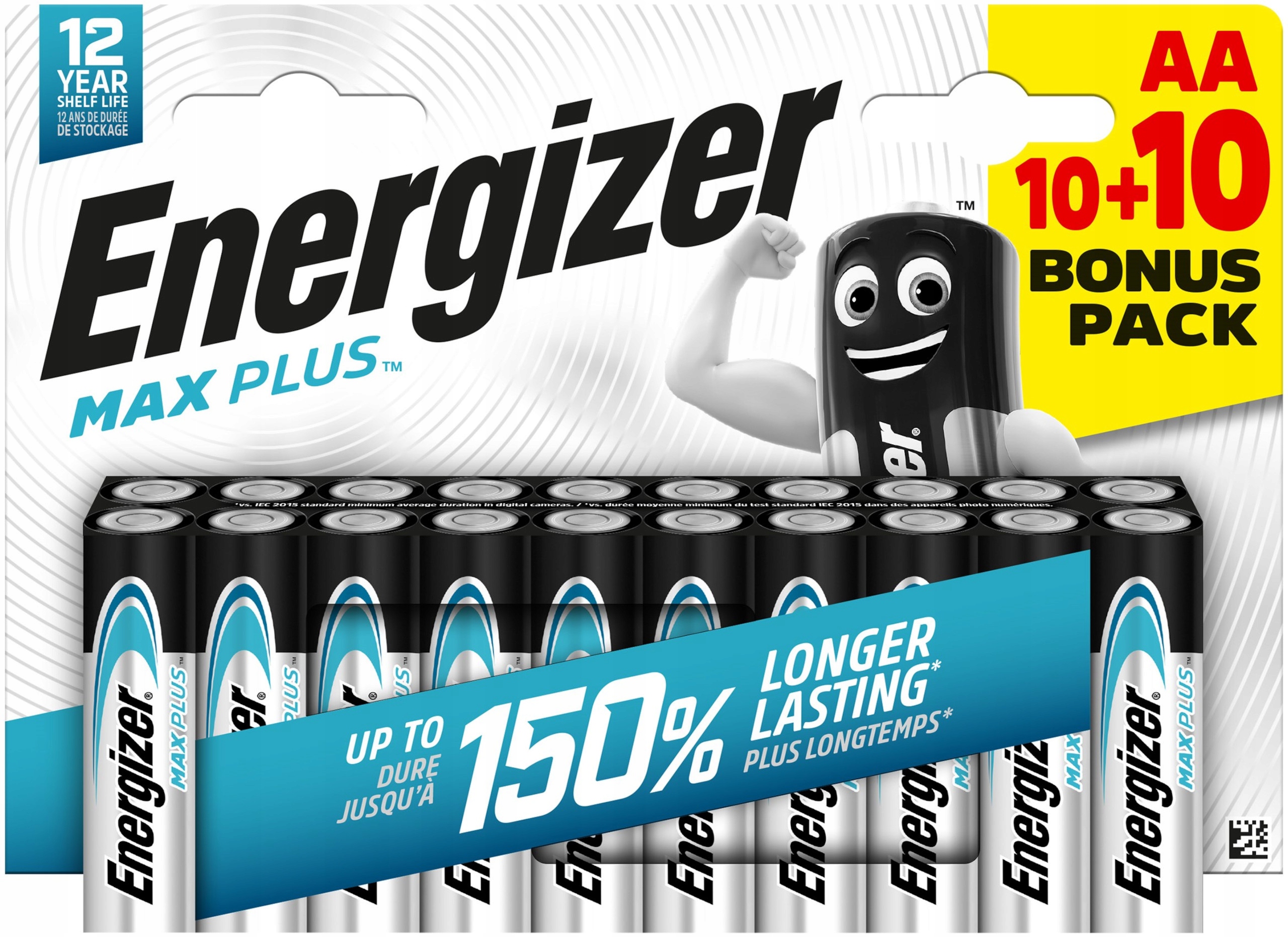 20x bateria ENERGIZER Max Plus LR6 AA R6 EP91 1,5V