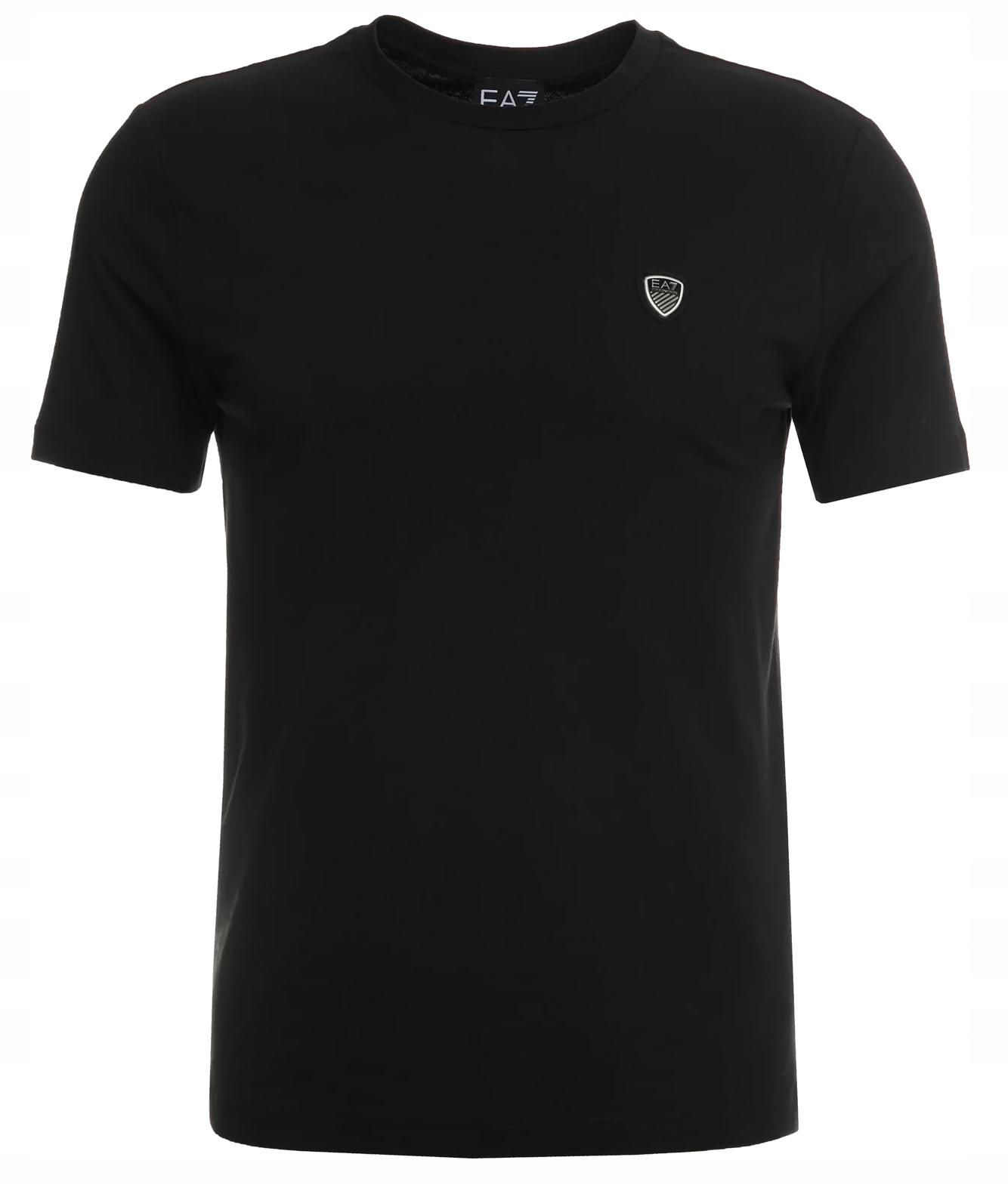 

Armani Czarny Tshirt Męskie EA7 Logo Srebrne _ S