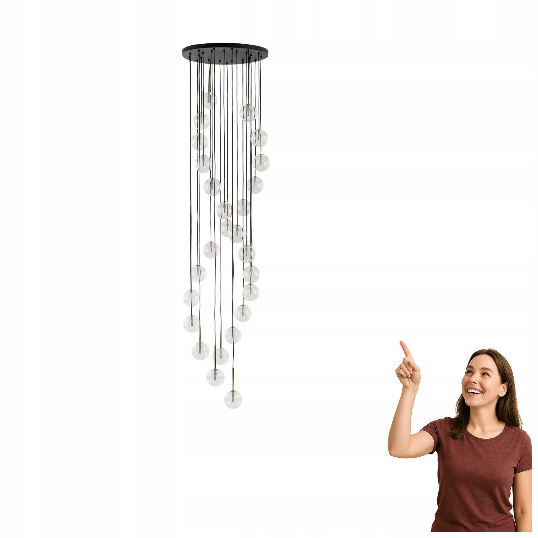 Veľká závesná lampa Aurora Transparent 10258 Tk Lighting