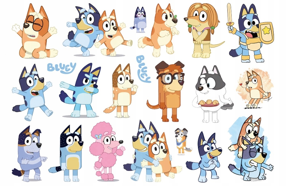 TATUAŻE DLA DZIECI ZMYWALNE TYMCZASOWE PIESKI BLUEY BLUE