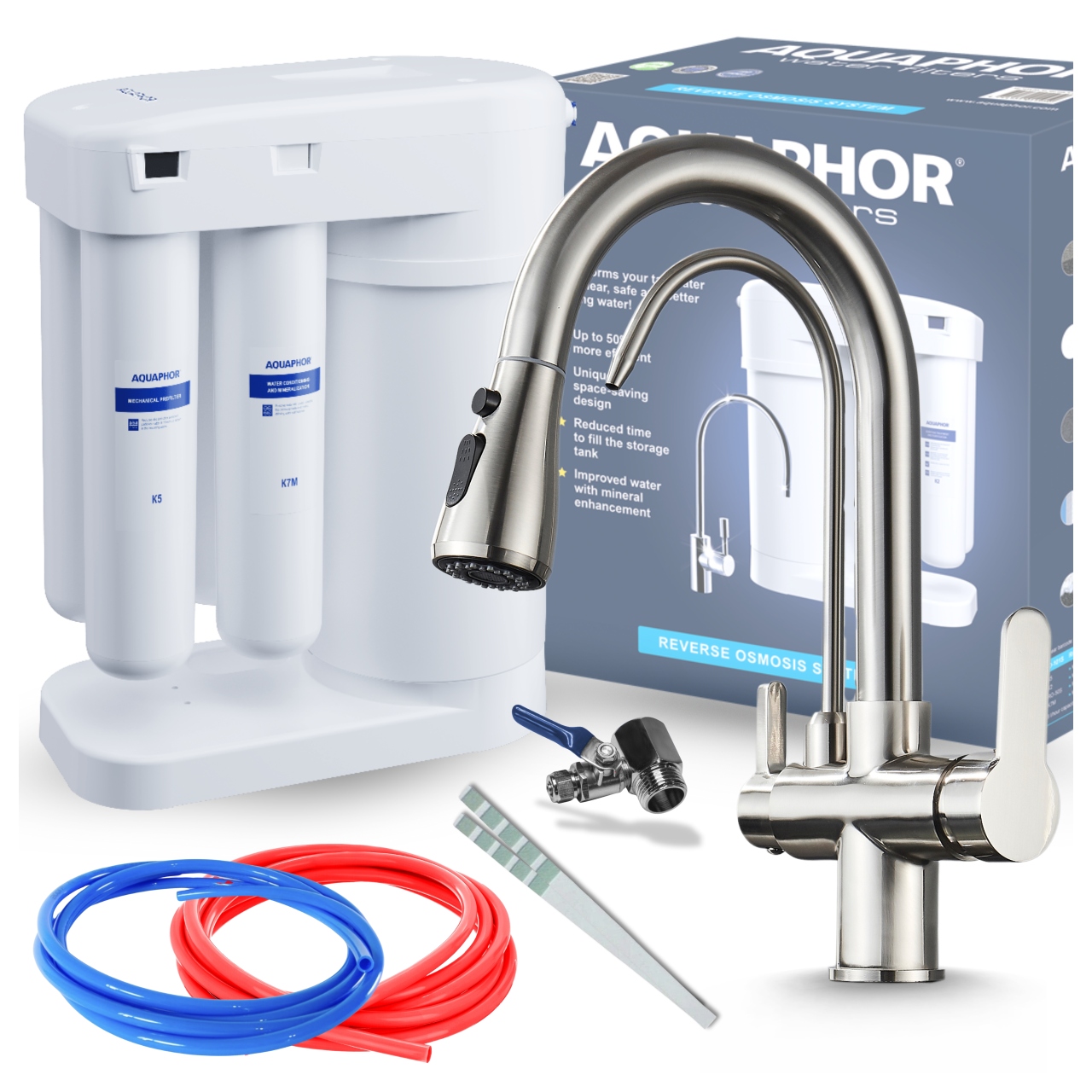 Reverzní Osmóza Filtr Na Vodu Aquaphor RO-101S Kuchyňská Baterie Černá Pzh