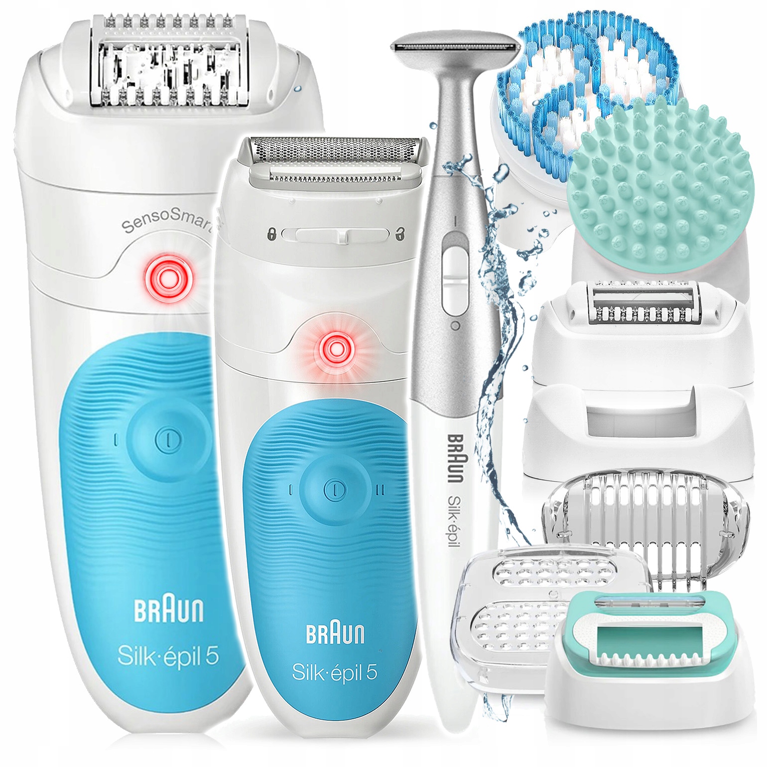 Depilátor Braun Silk-epil 5 SensoSmart WetDry 2x Spa Holicí Strojek Zastřihovač 5v1