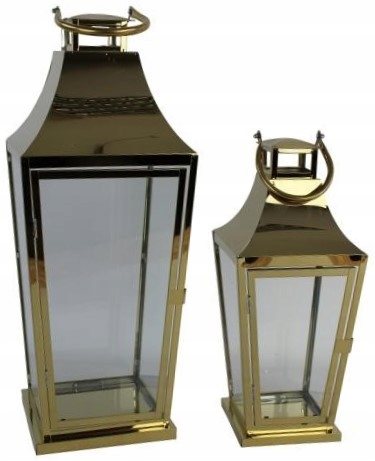 LATARNIA LAMPION METALOWY DEKORACJA OZDOBNA NA PREZENT KPL/2SZT