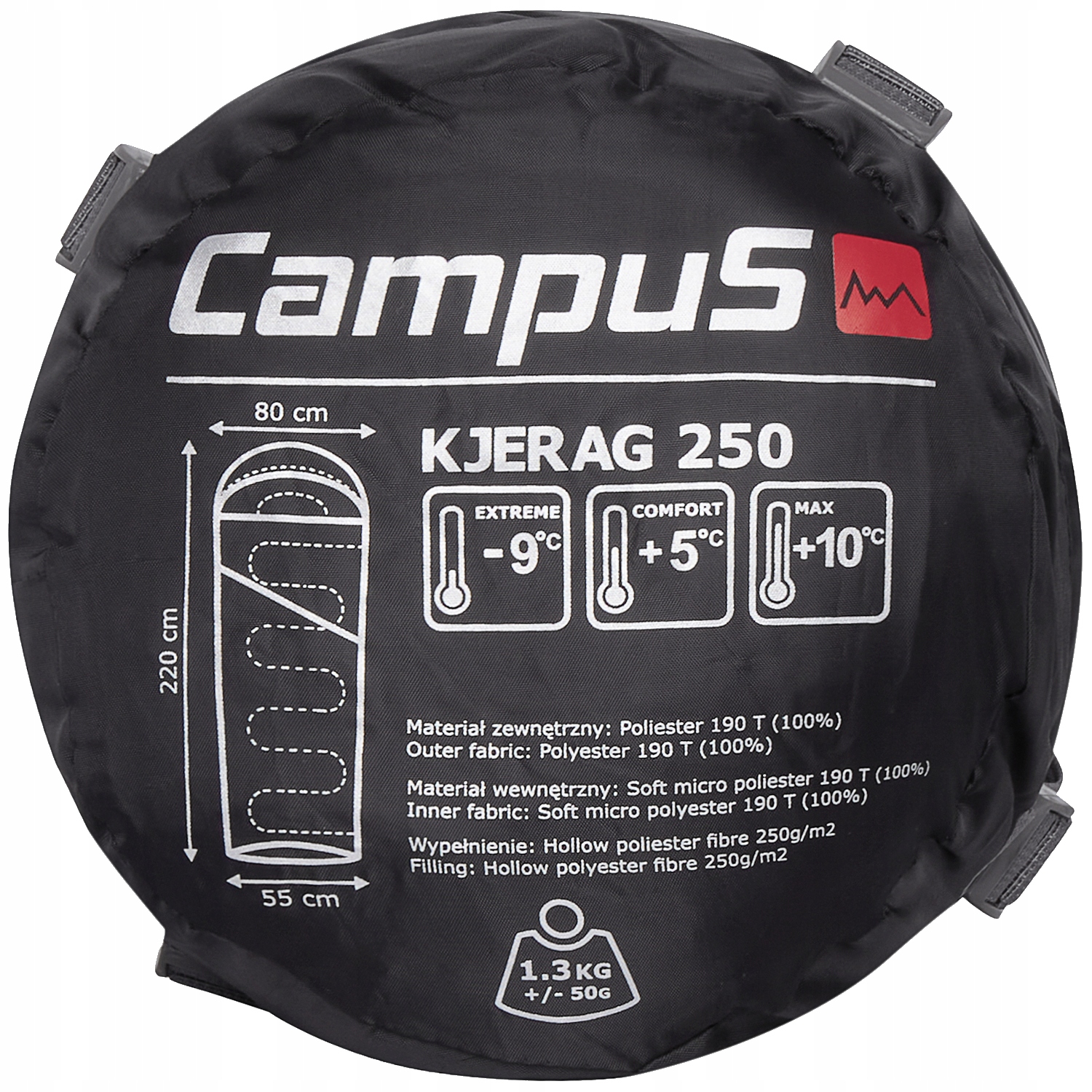 Śpiwór Campus Kjerag 250 Left Sleeping Bag CUL702123200 Długość 220 cm