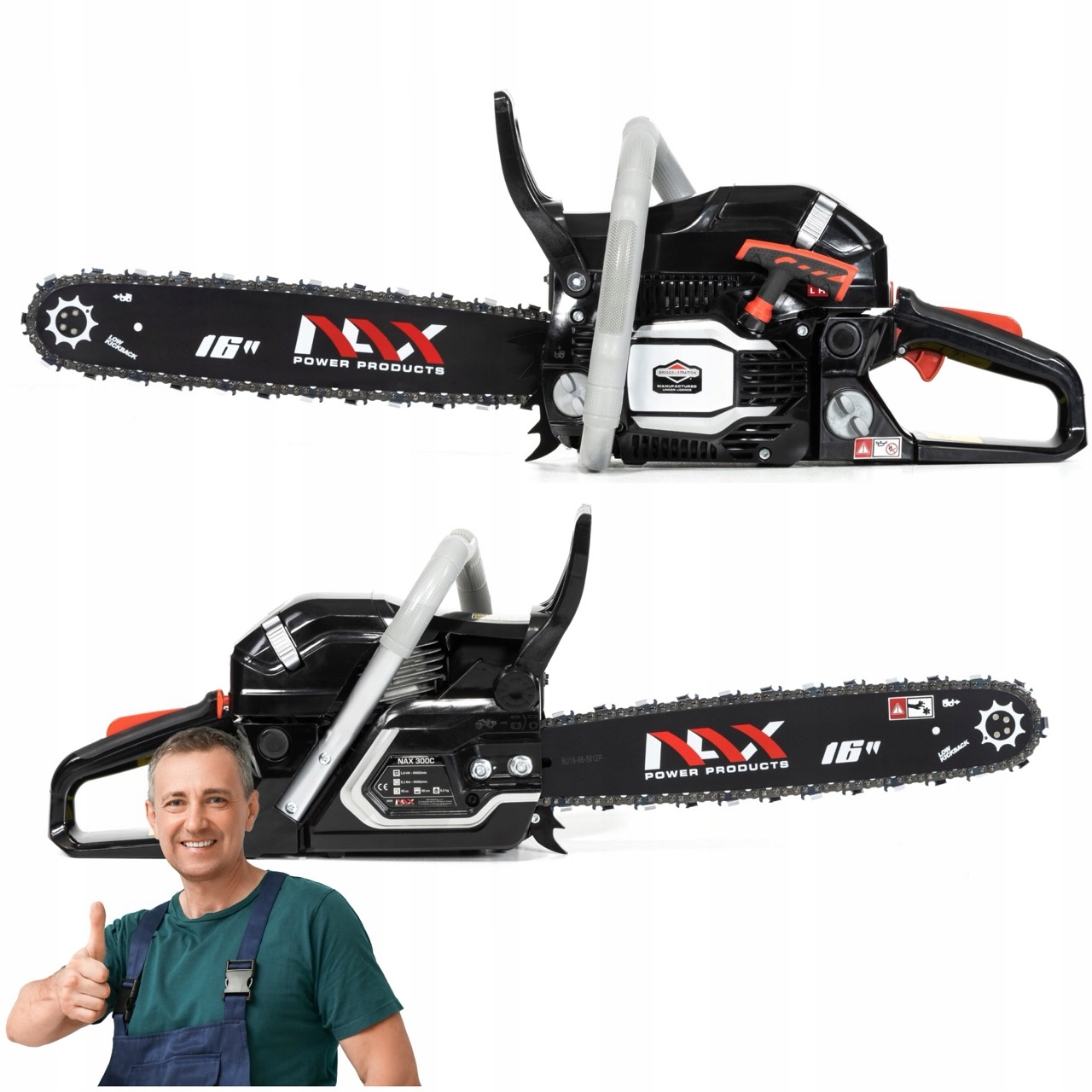 Benzínová Řetězová Pila Nax Motor Briggs 40CM 45CC Low Kickback