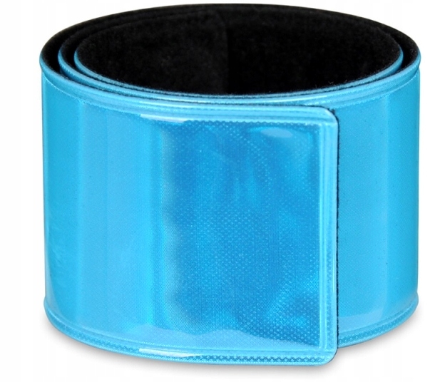 OPASKA ODBLASKOWA SAMOZACISKOWA RAMIĘ RĘKĘ KOSTKĘ PREMIUM WELUR NIEBIESKA Marka inna