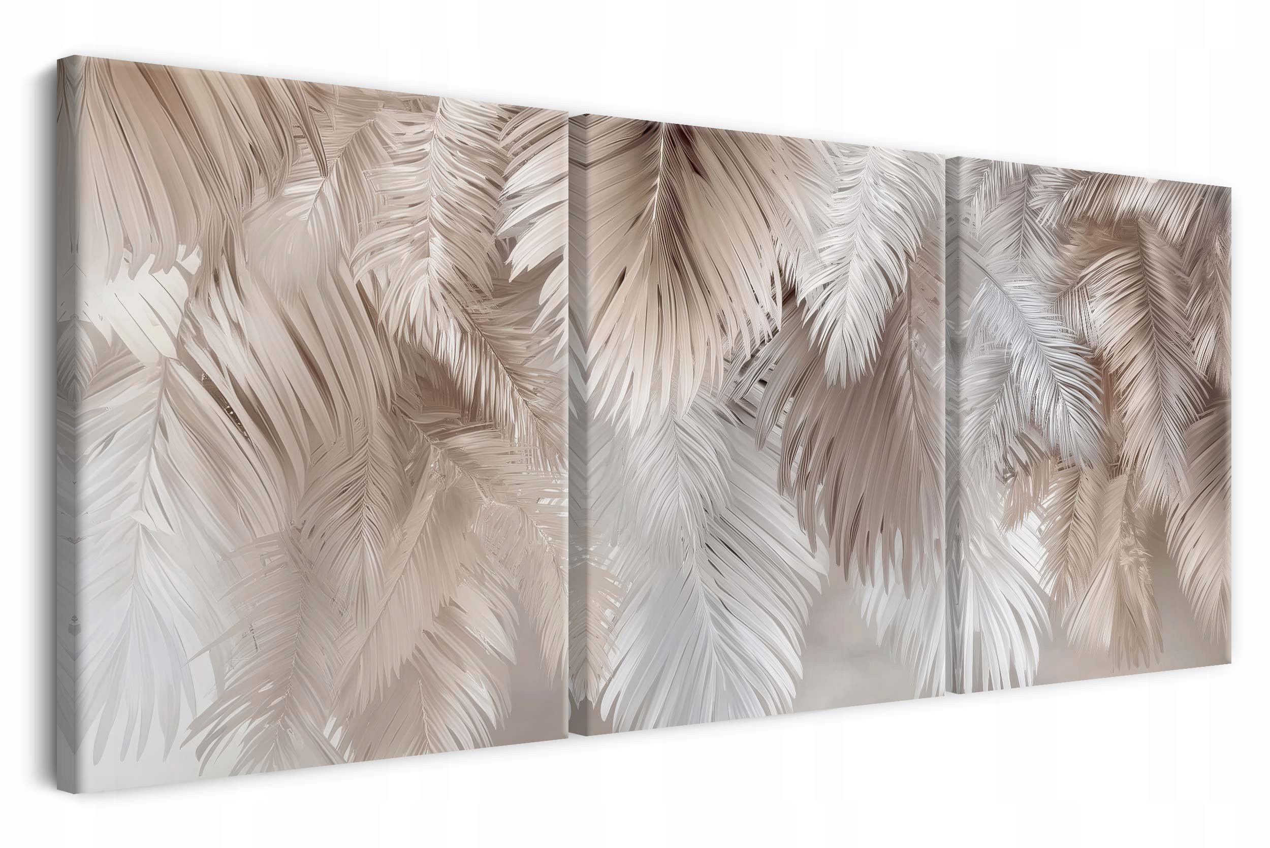 Tryptyk do sypialni Liście palmy Boho Obrazy na ścianę do salonu 90x180