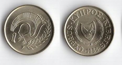 CYPR 1996 1 CENT NOWE GODŁO