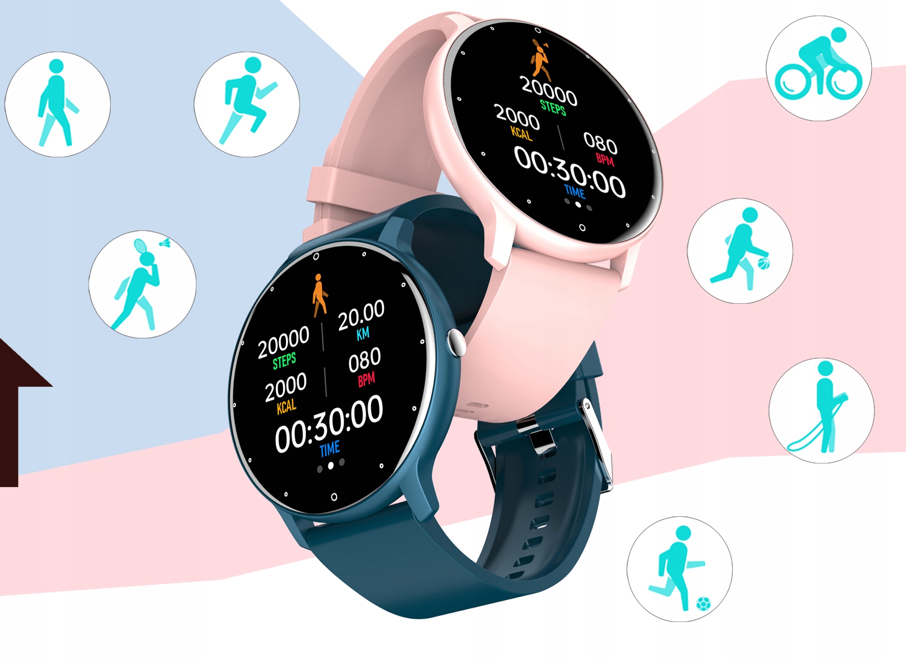Zegarek SMARTWATCH SMS KROKI PULS POLSKIE MENU MONITOR SNU POGODA SPORTOWY Transmisja danych brak