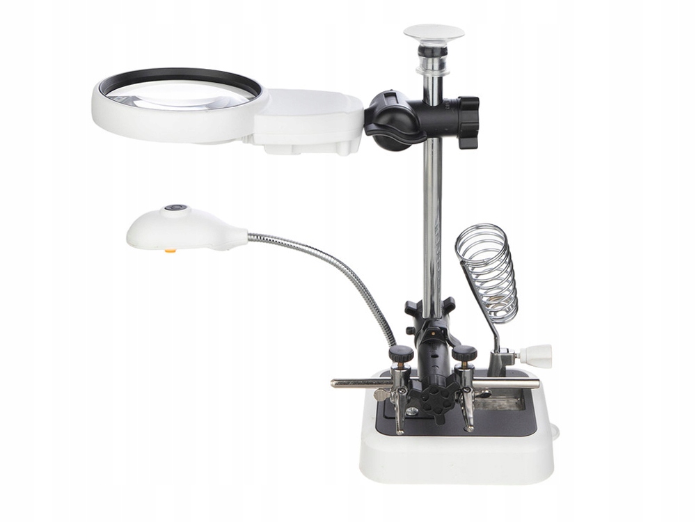 TRZECIA RĘKA ZESTAW DO LUTOWANIA UCHWYT LUPA 6 LED Stan opakowania oryginalne