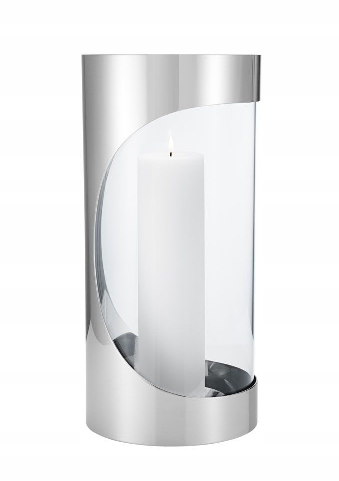 Georg Jensen Chrome Contours Lampáš 33 cm Strieborný oceľový
