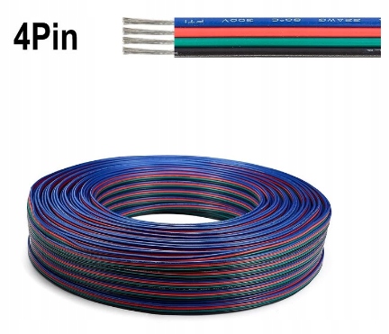 

Przewód 4PIN Do Taśm Led Rgb 4x0.35mm 1 metr