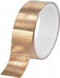 BLACHA0.05CU_050-10 měděná páska, samolepicí 0,05 mm 10 m