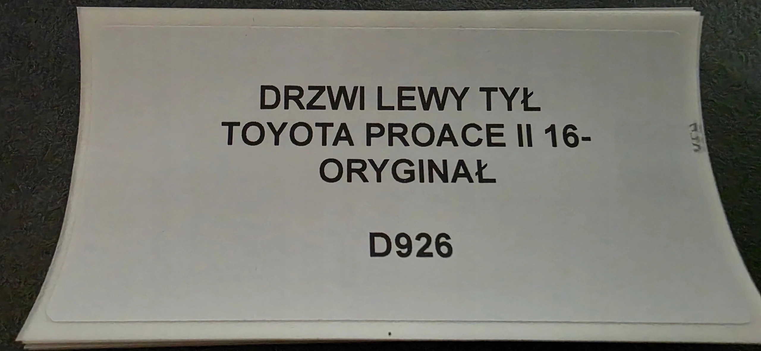 Tür links heck TOYOTA PROACE II 16- Original
