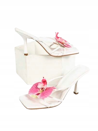 Shein Elegantní Nazouváky S Květinovou Ozdobou A Podpatkem 39 1HA