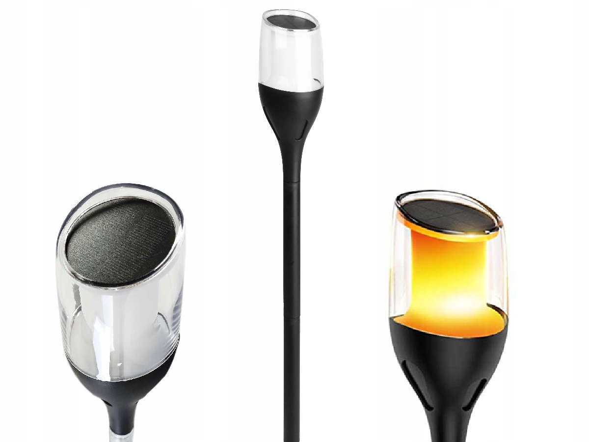 8 x Solárne Led záhradné lampy Silný Plameň 65 cm