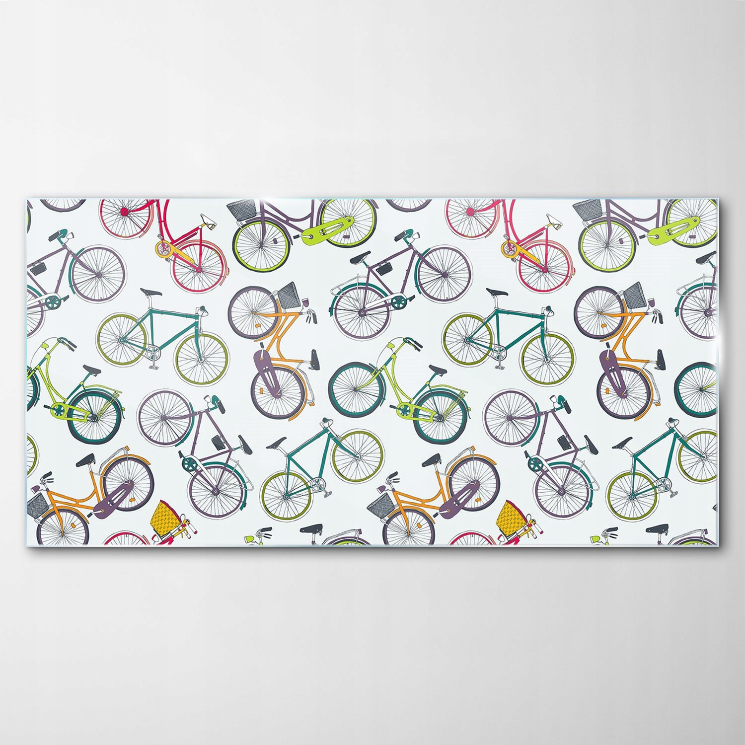 Obraz Sklenená dekorácia Mesto Mestské bicykle 120x60