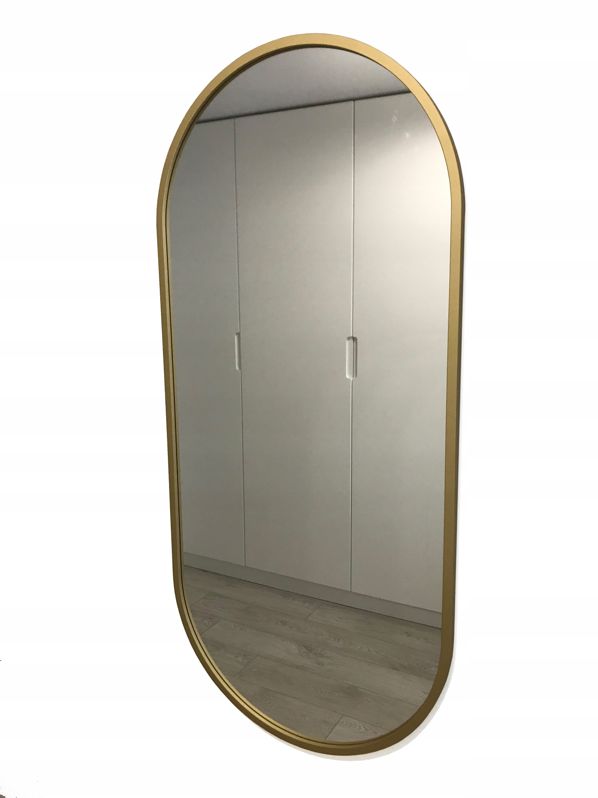 

Lustro owalne złote loft 45x110cm