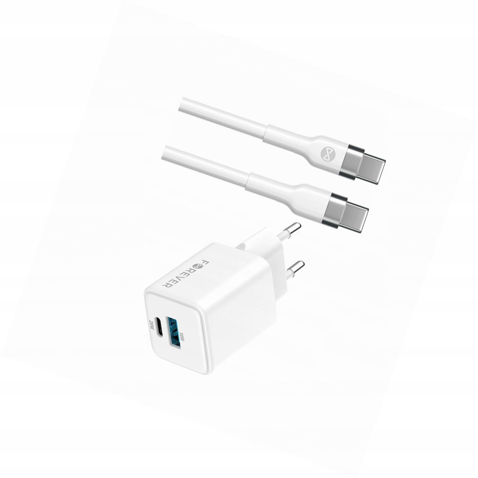 Szybka ładowarka GaN 20W 2 wejścia Usb i Usb-c z kablem do Oppo A38 4G