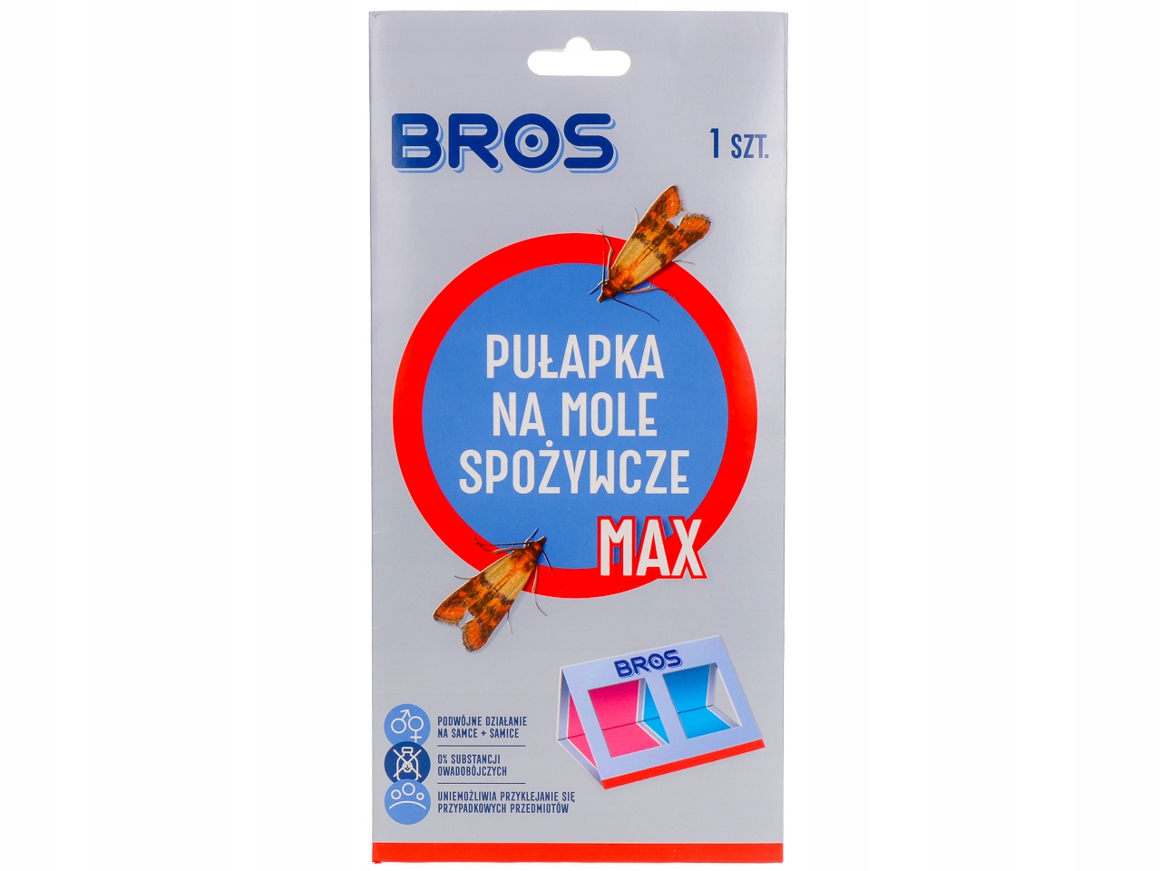 SILNY LEP PUŁAPKA LEPOWA Z KLEJEM NA MOLE SPOŻYWCZE KUCHENNE BROS MAX Producent Bros