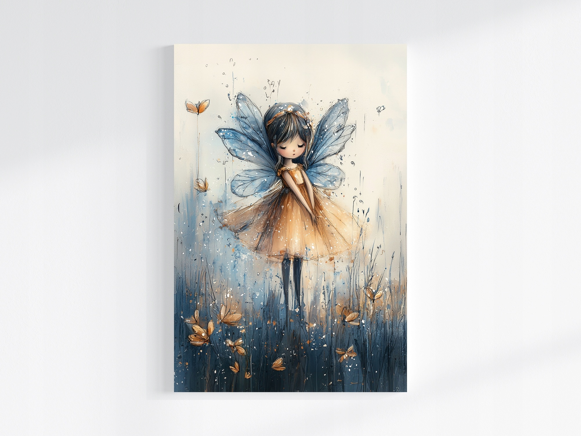 Obraz Na Plátně Canvas Dívka Anděl Víla Květiny Pohádka Motýli 80x120
