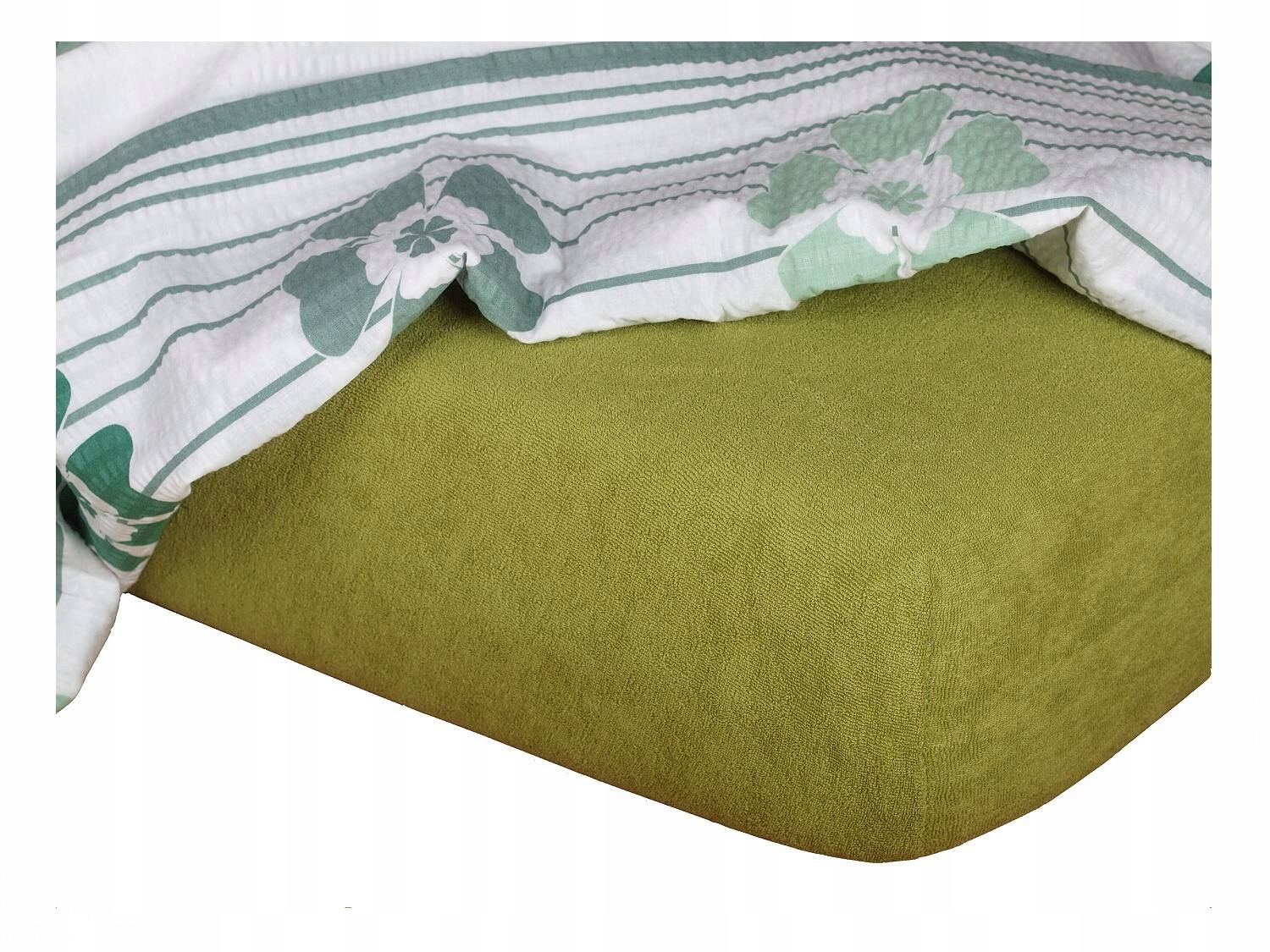 Dadka Froté prostěradlo olivová 140x200x20 cm