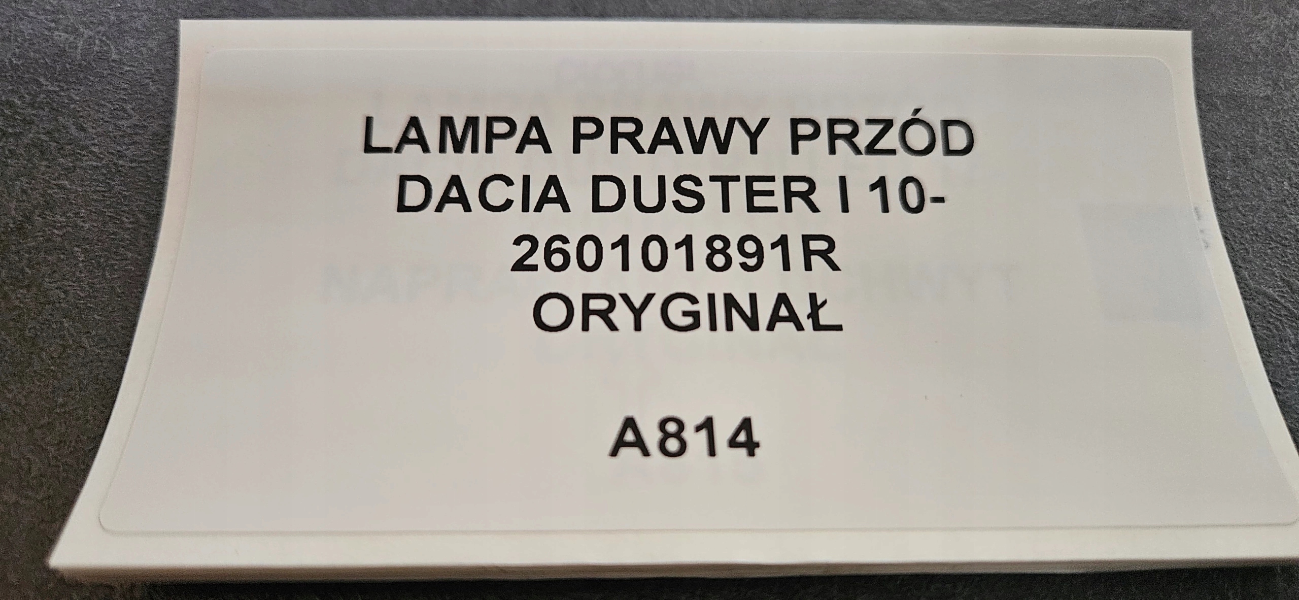 light right front DACIA DUSTER and 10- original