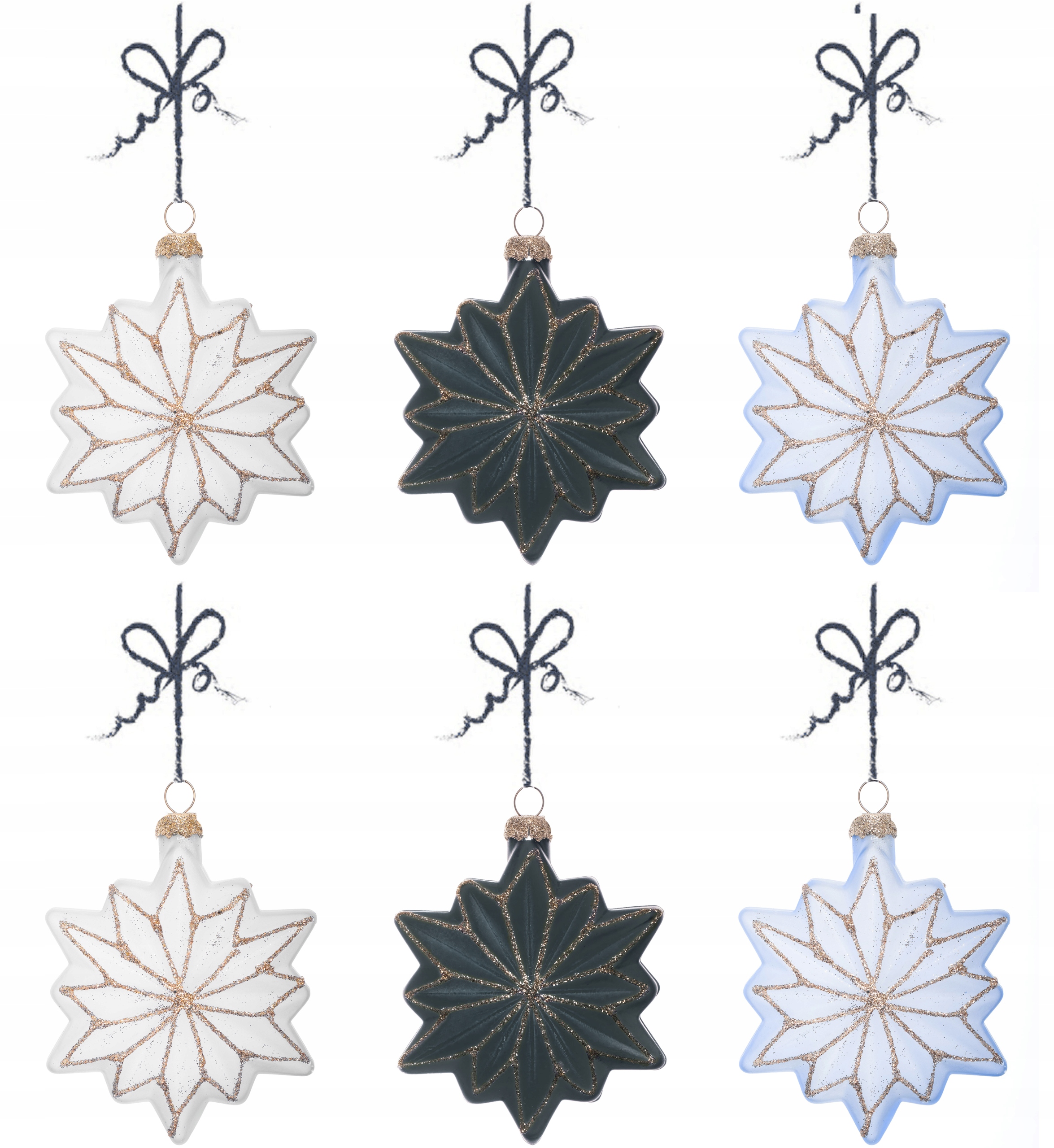 

Bombki Szklane Choinkowe Dekorowane 8 cm 6 szt