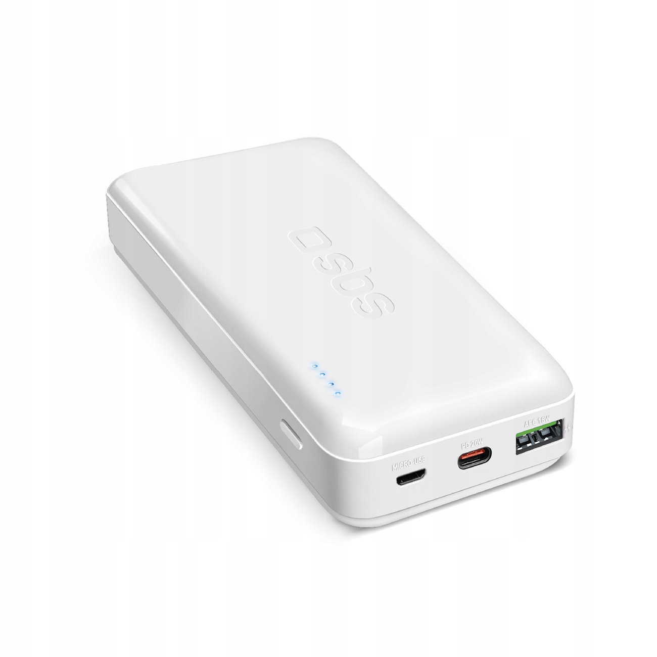Powerbanka 20000 mAh Pd MicroUSB Usb-c Usb-a 20W biela