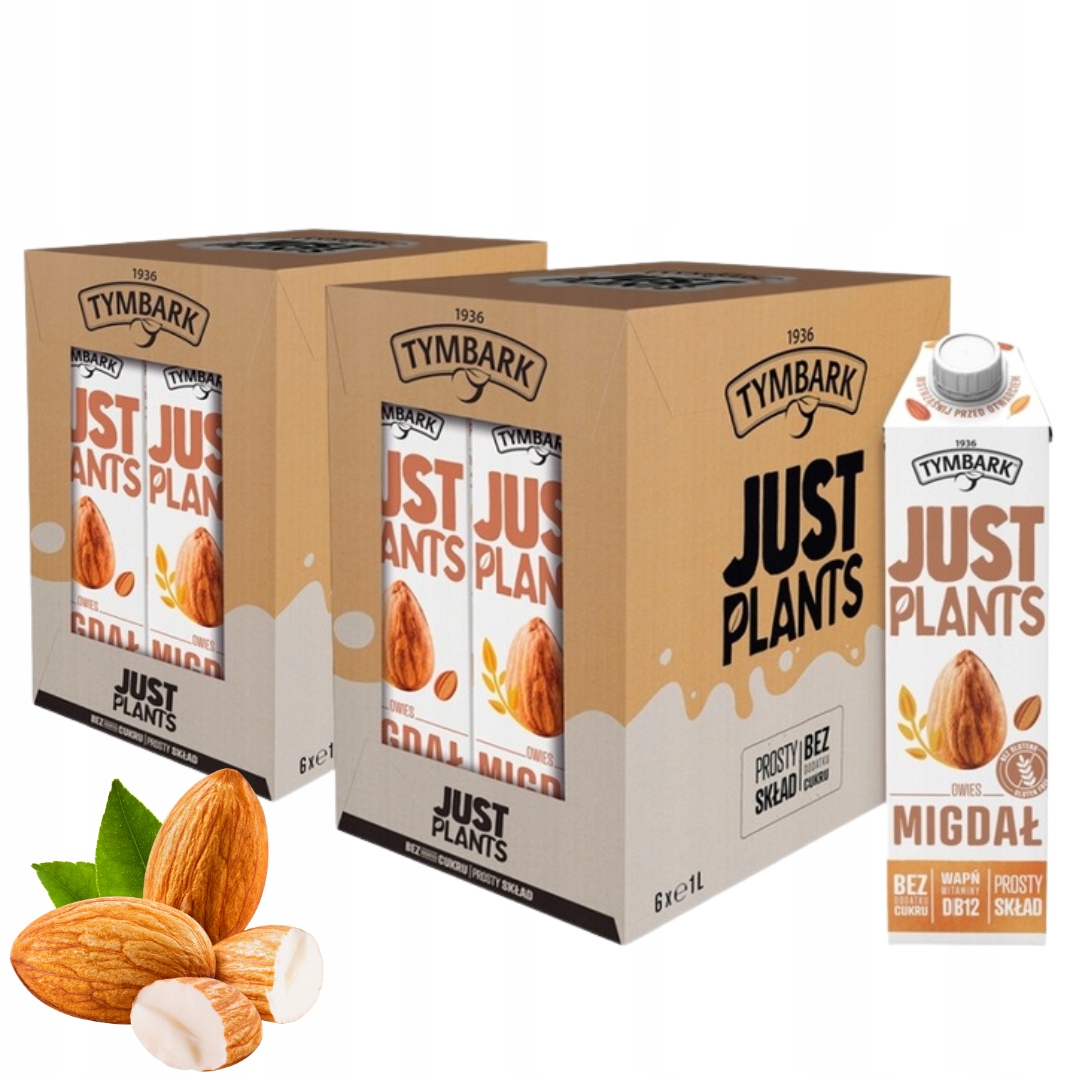 Levně Rostlinný nápoj Tymbark Just Plants Mandle 12 kusů x 1 l