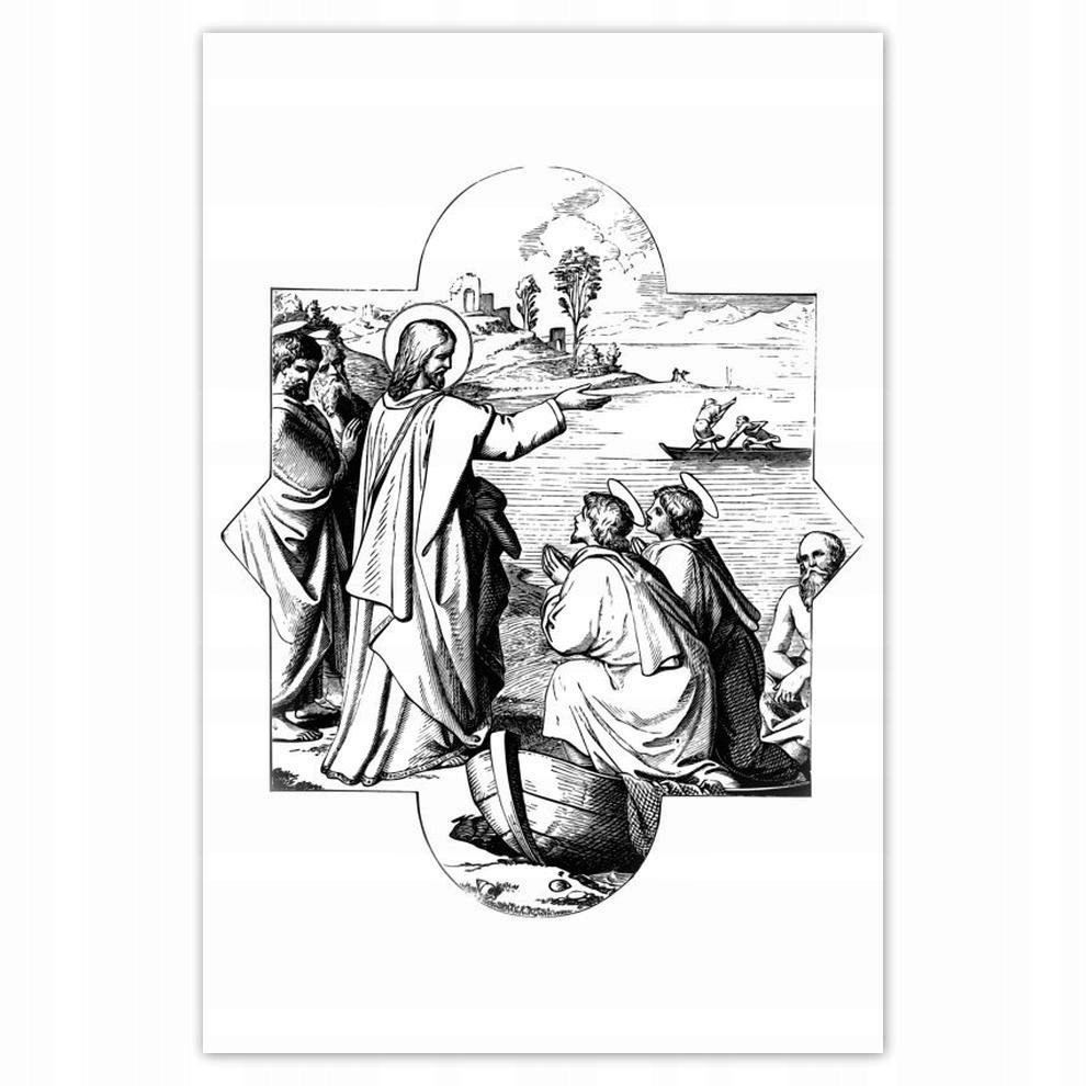 

Plakaty 40x60 Jezus Rybak Rybacy Łódź