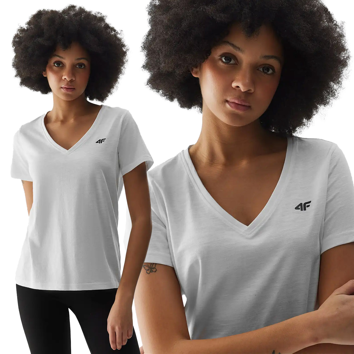 KOSZULKA DAMSKA 4F T-SHIRT BAWEŁNIANY KRÓTKI RĘKAW SPORTOWY SS241162 Marka 4F