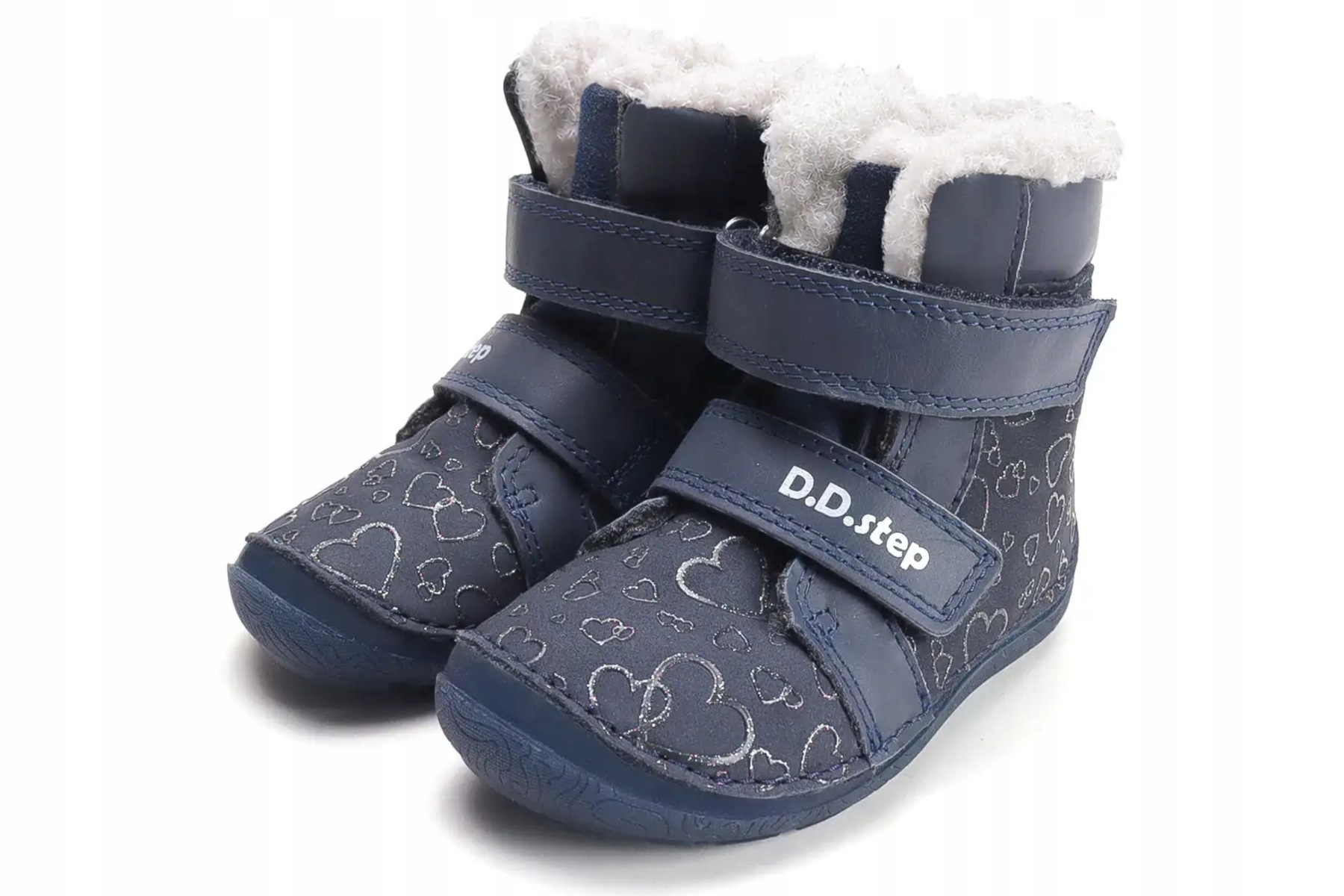 Buty zimowe dziecięce Trzewiki dla dziewczynki Ocieplane na Rzepy DDStep 32