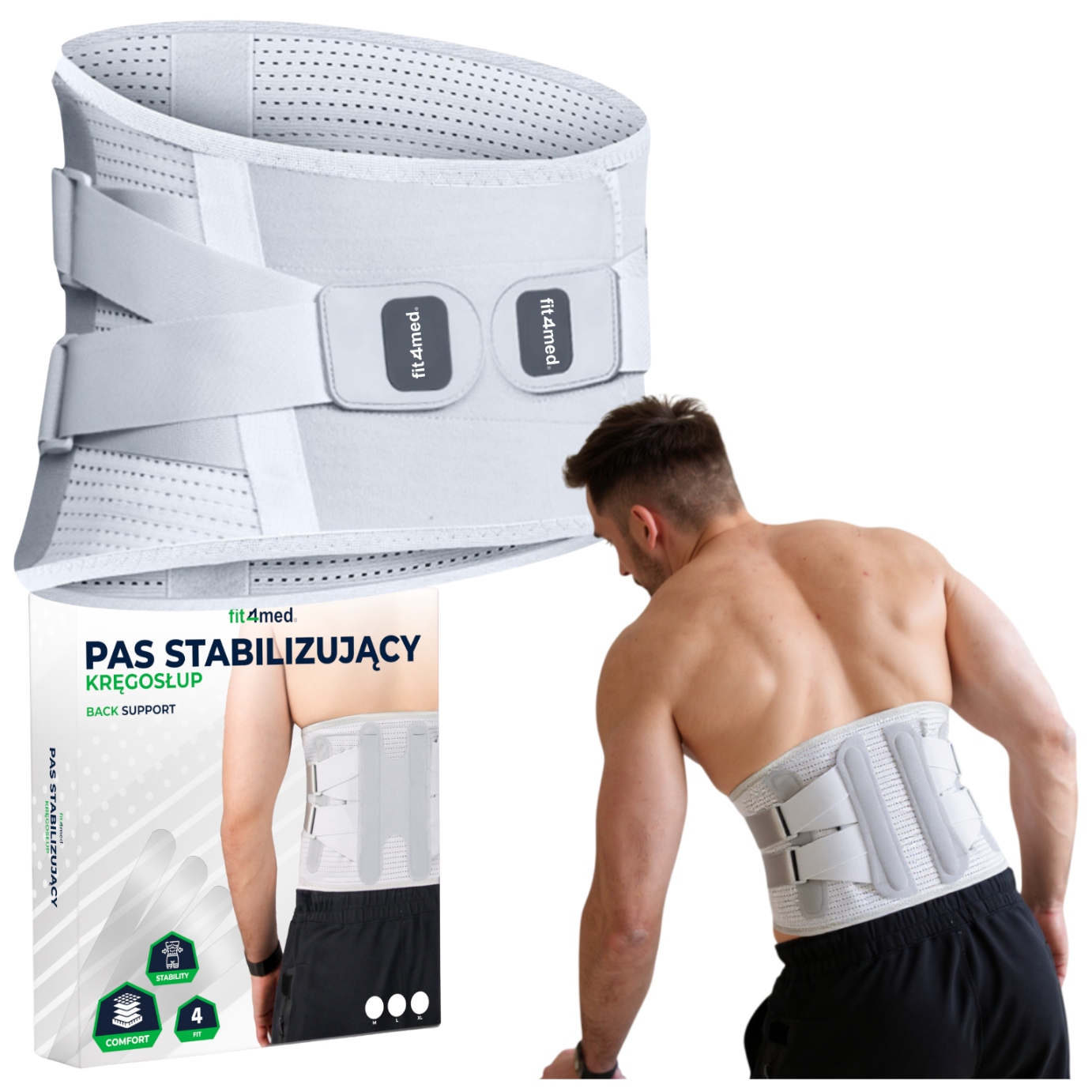 Stabilizační pás pro odlehčení páteře, bederní část, bolesti zad r.XL