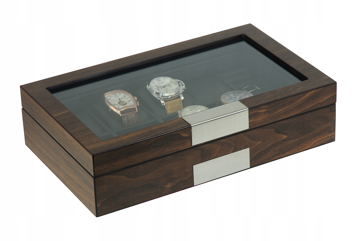 PUDEŁKO DREWNIANE SZKATUŁKA NA 8 ZEGARKÓW BIŻUT. Model SW-2381 W