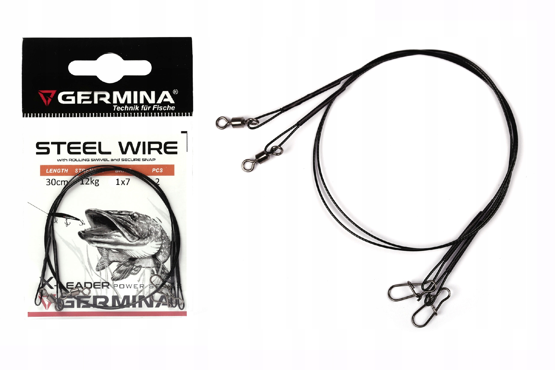 2x PRZYPON STALOWY X-LEADER 1x7 GERMINA - 8kg/20cm Kod producenta LSS-0108-20