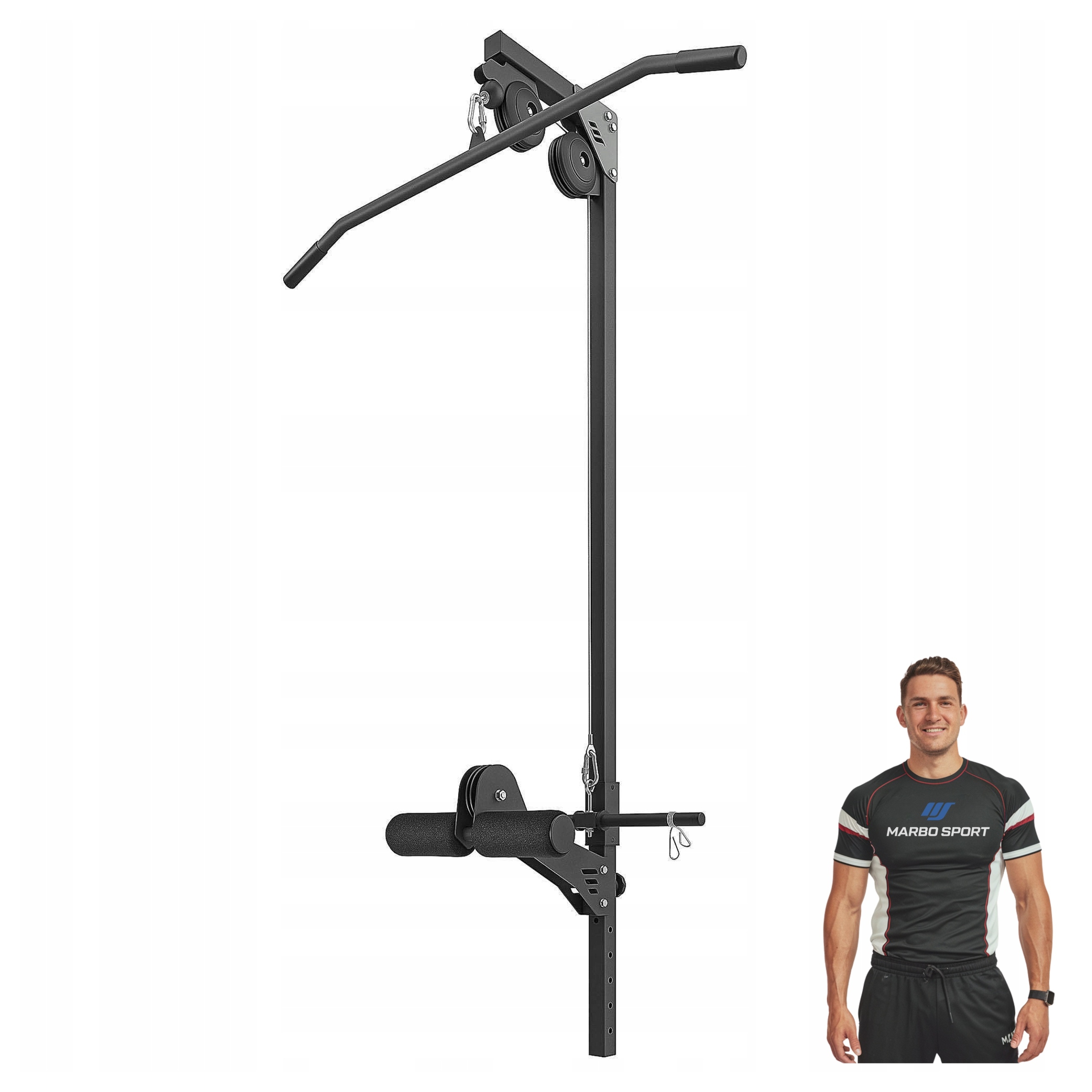 Závěsná Posilovací Kladka pro lavičky Semi-Pro cvičení posilovna atlas Marbo Sport MS-W102 2.0