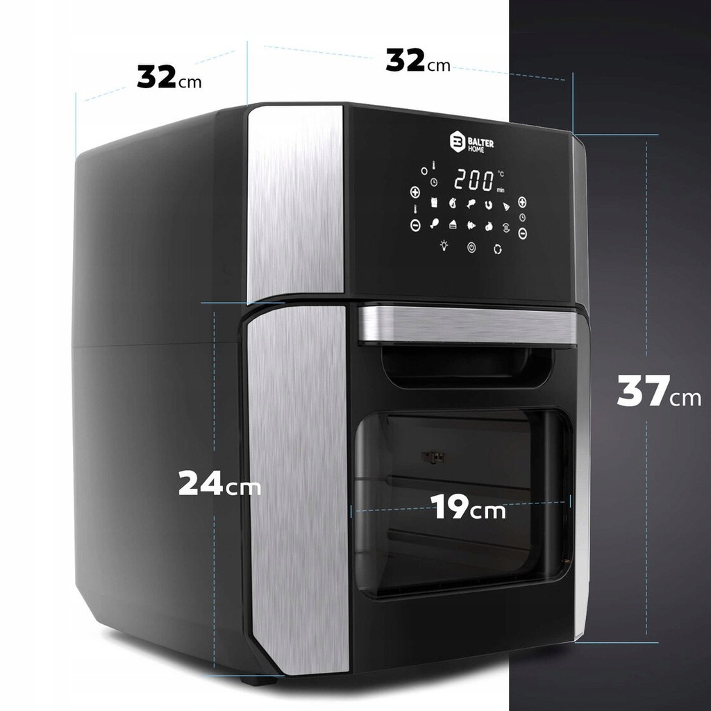 FRYTKOWNICA BEZTŁUSZCZOWA POWIETRZNA 2000W 12L XXL Marka BALTER