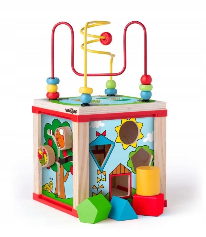 

Dewniana Kostka Aktywności Edukacyjna Domek Sorter
