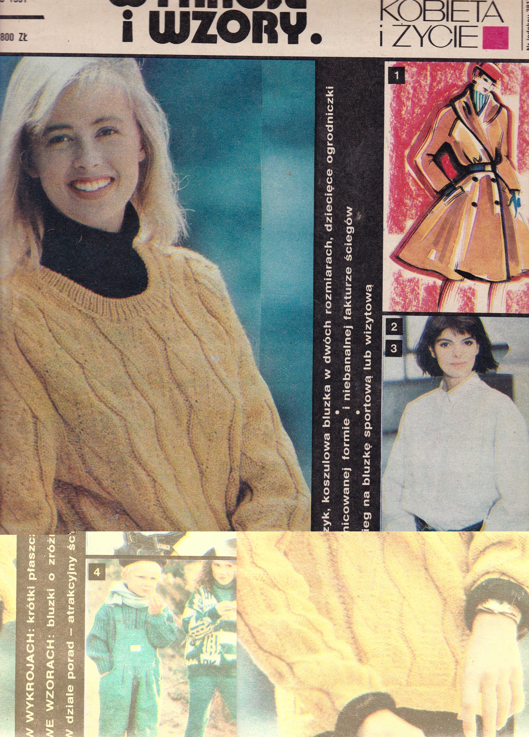 .WYKROJE I WZORY TYGODNIK KOBIETA I ZYCIE 3/1991