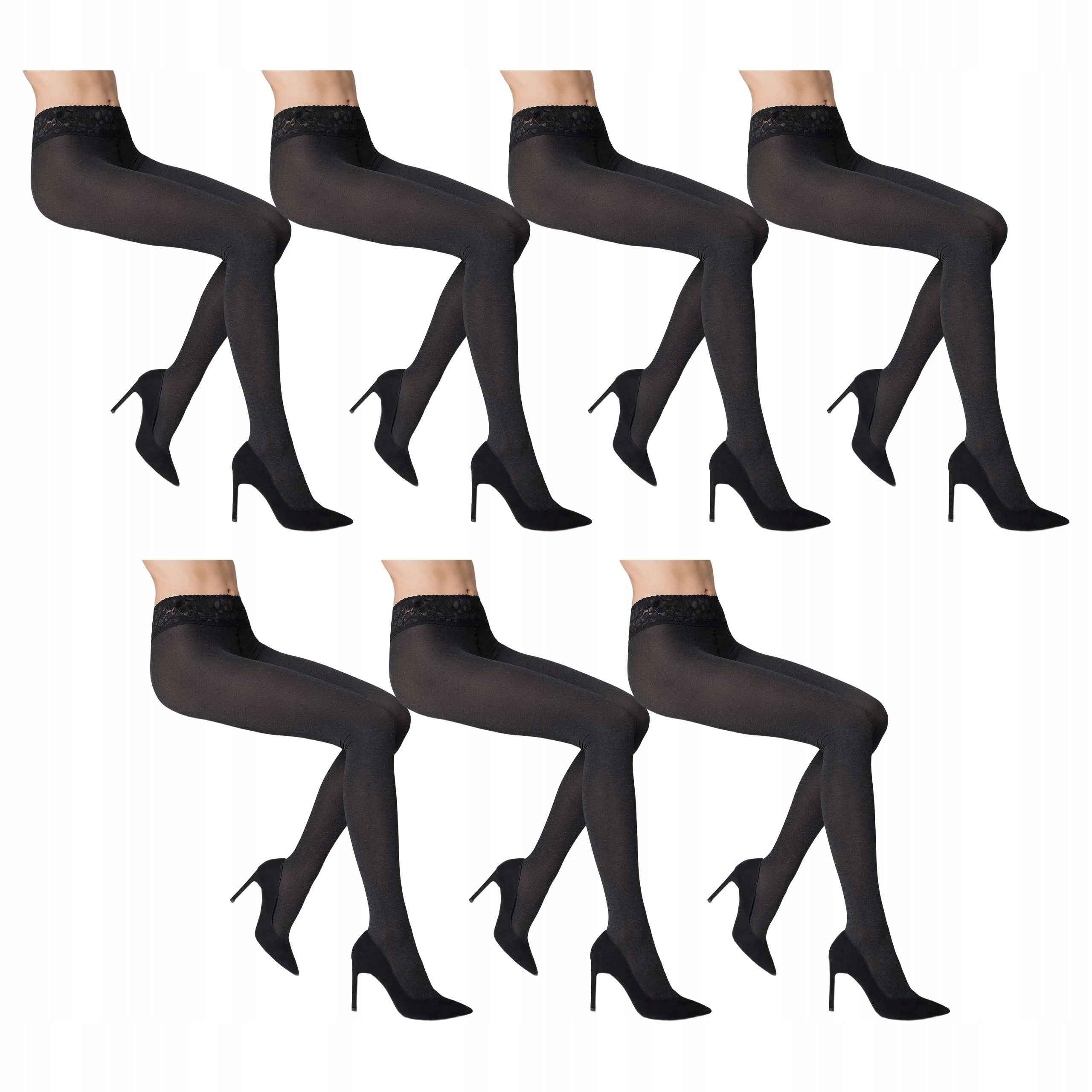 7 x Punčocháče Erotic Vita Bassa 50 den Marilyn Black Melange 4-L