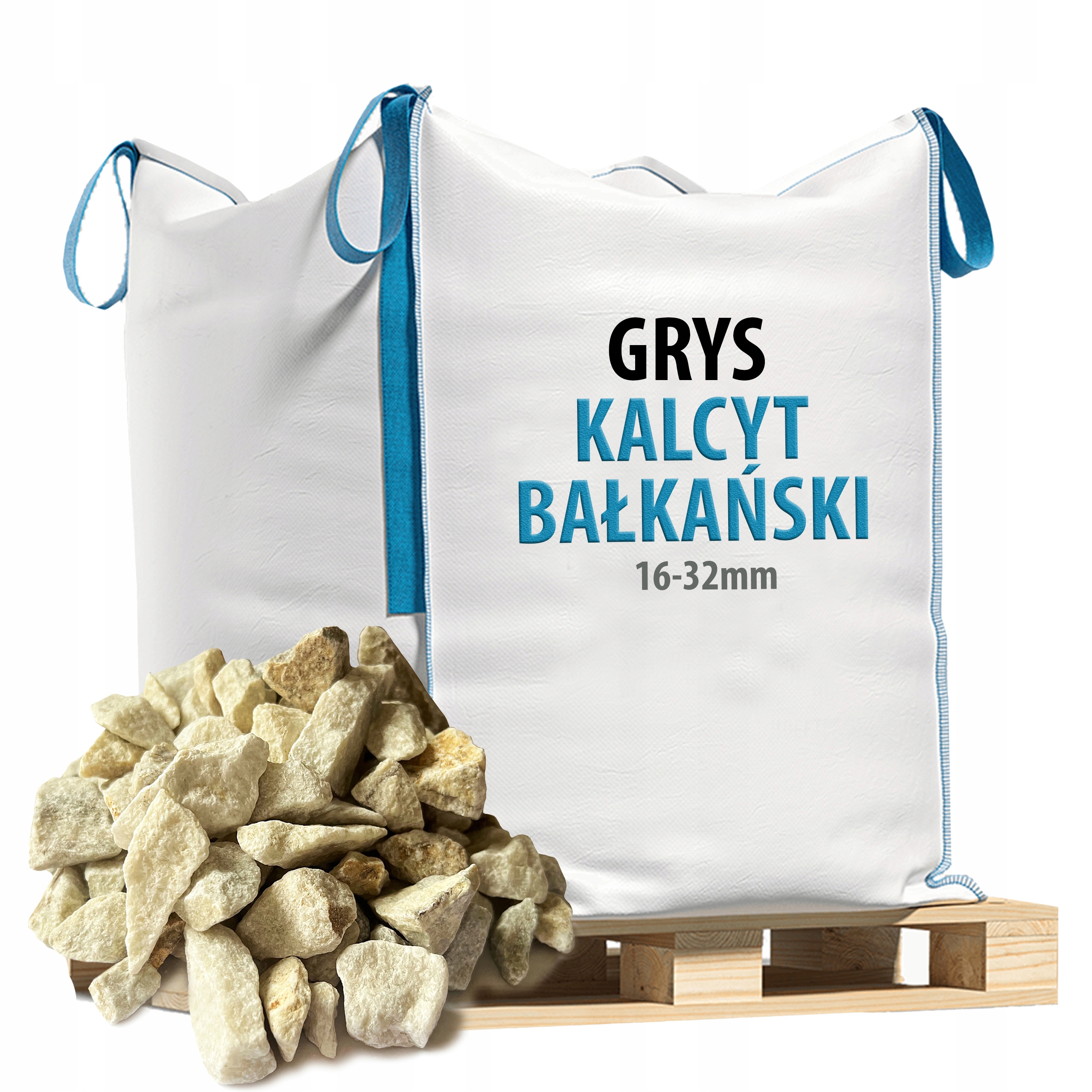 Kalcyt Bałkański Grys Ogrodowy Jasny Tona Big Bag