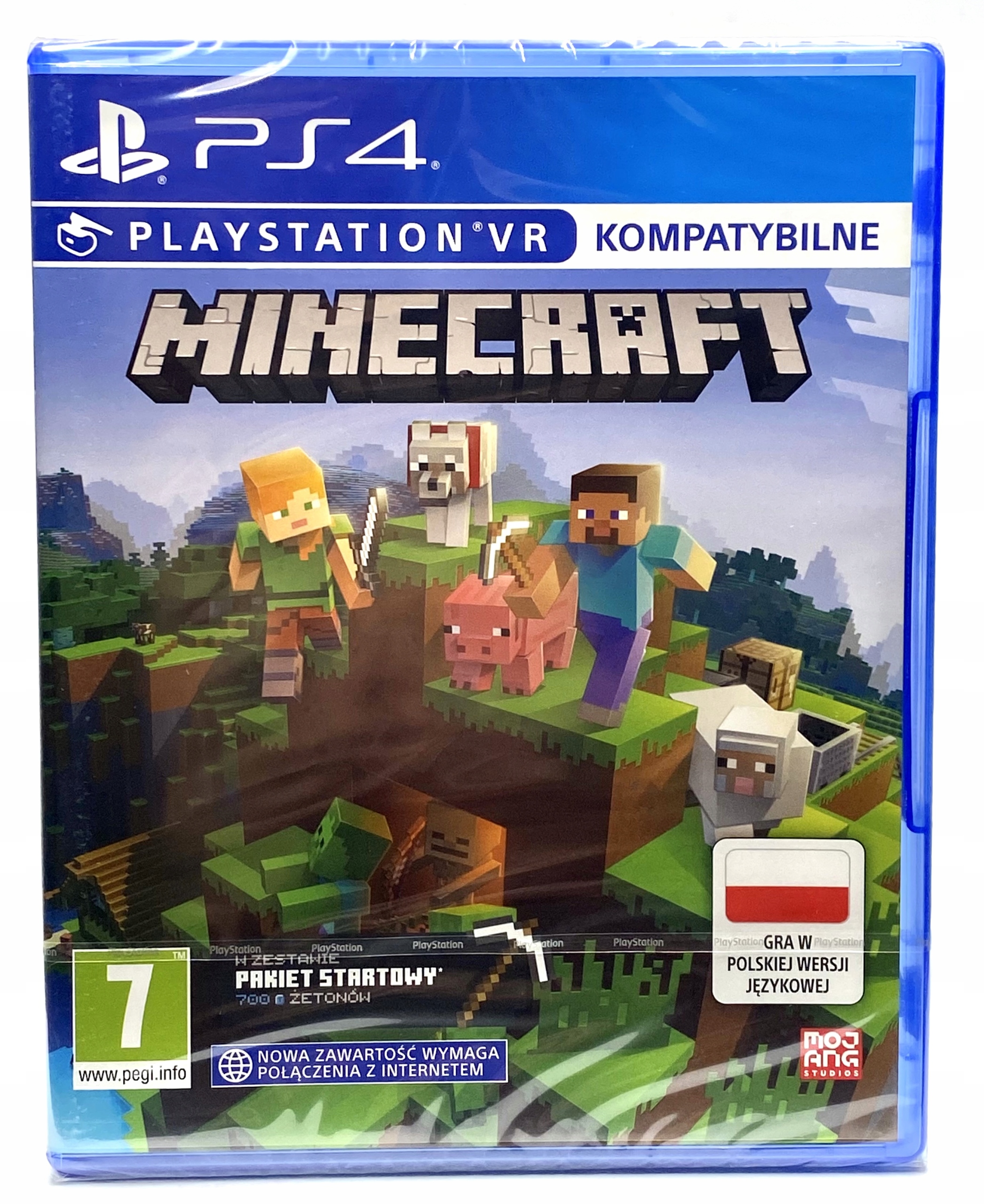 MINECRAFT BEDROCK PL +DODATKI DLC NOWA PS5 STARTER PACK PO