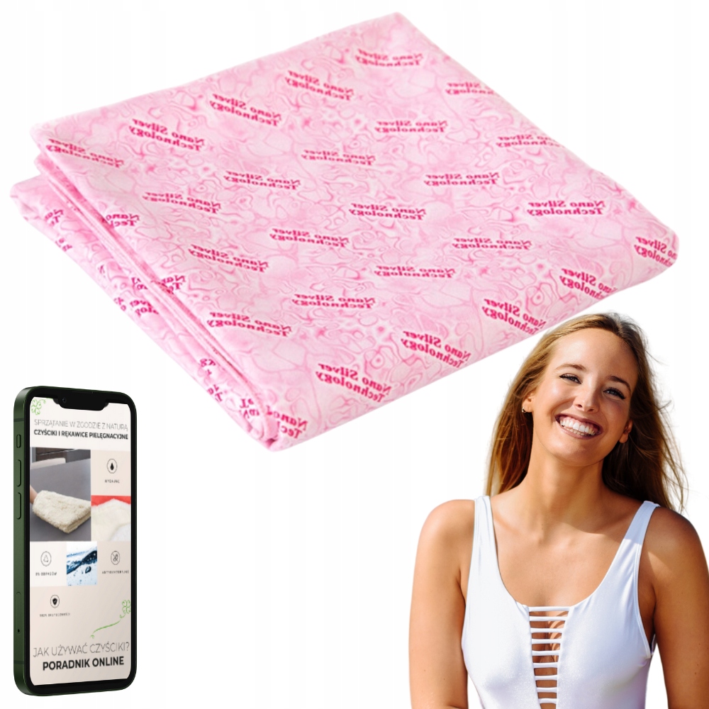 Veľký Rýchloschnúci Antibakteriálny Uterák Raypath, Ľahký, Ružový