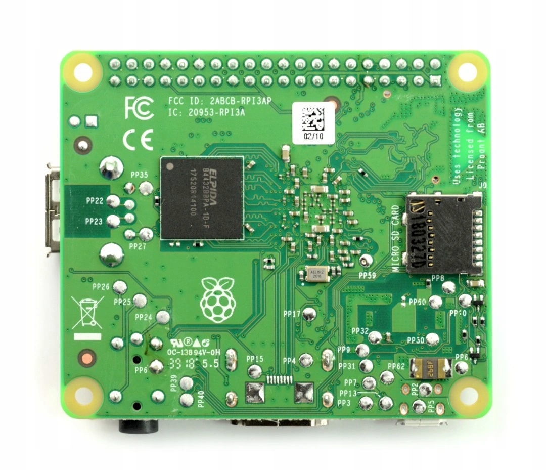 Raspberry Pi 3 model A+ WiFi Dual Band Bluetooth 512MB RAM 1,4GHz Kod producenta RP-3A+