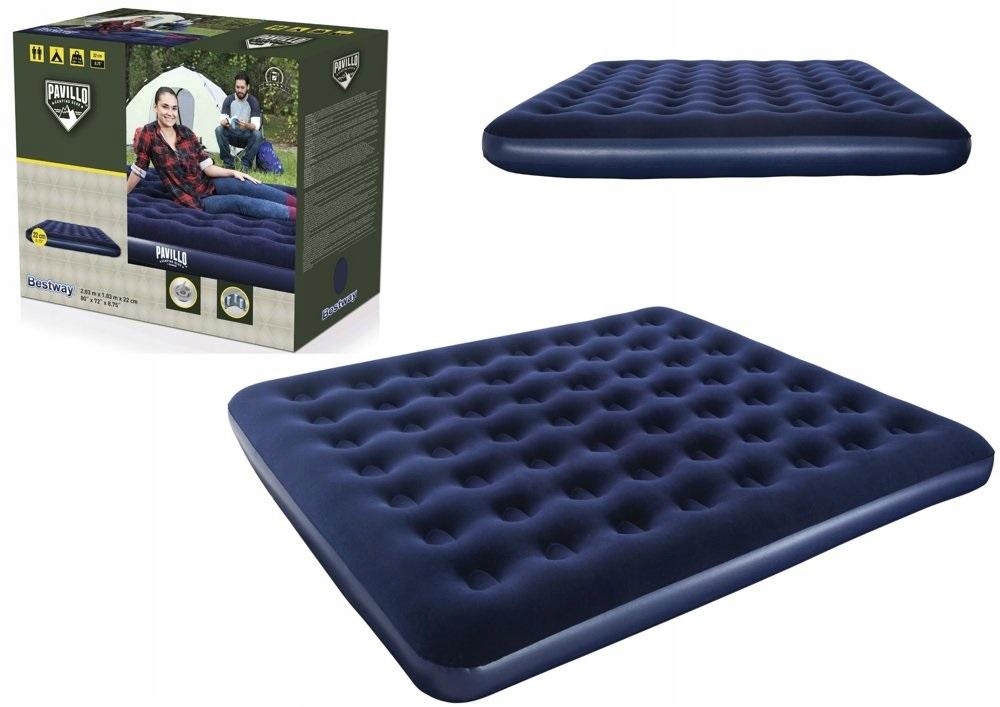 Semišová nafukovací matrace kingsize 203x183x22cm