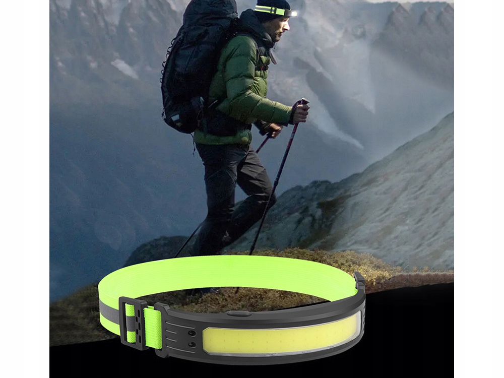 LATARKA CZOŁOWA COB NA GŁOWĘ ODBLASKOWA NA CZOŁO AKUMULATOROWA WODOODPORNA Marka Verk Group