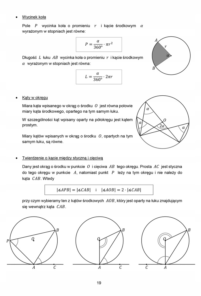 Wybrane wzory matematyczne matura 2024 CKE Rodzaj atlas, tablice, wzory