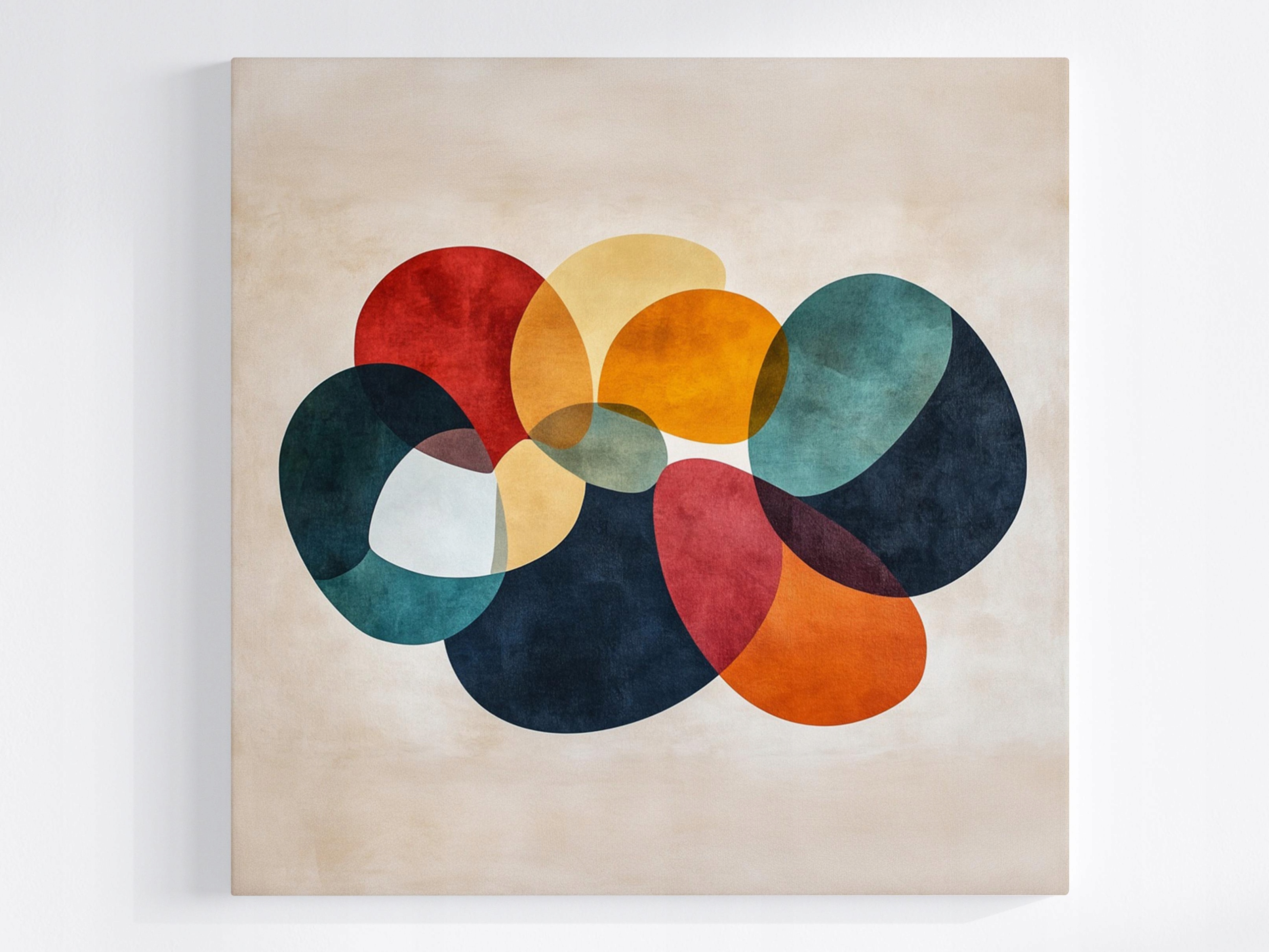 Obraz Na Plátně Canvas Abstrakce Mid-century Modern Bauhaus Retro 80x80