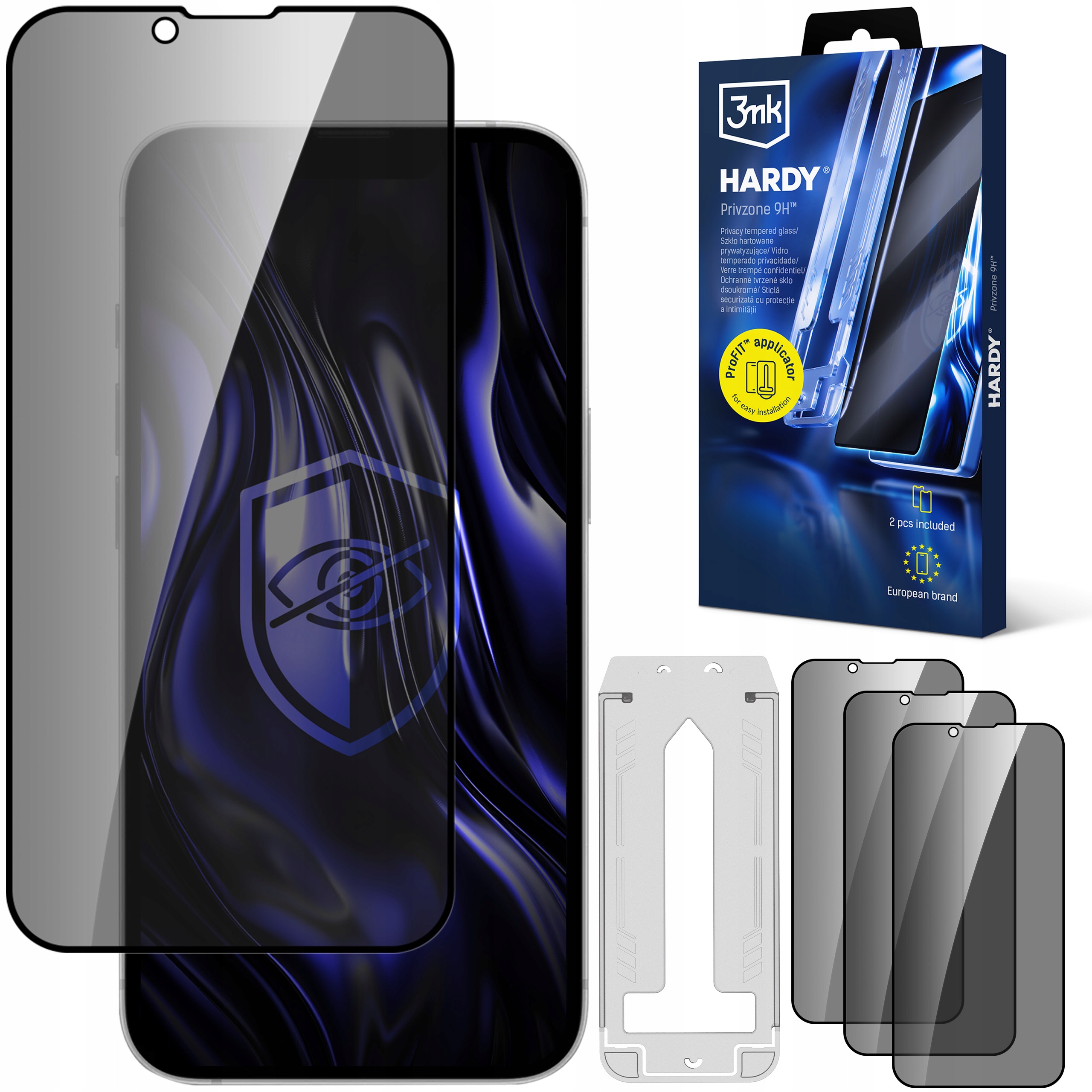 4x Szkło hartowane prywatyzujące 3mk na ekran do iPhone 13 Pro Max/14 Plus